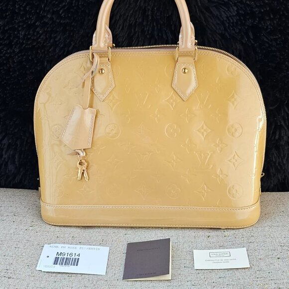 Louis Vuitton Handbags - Louis Vuitton Handbag VERNIS Alma PM Rose Florentin Bag Monogram Made in Spain